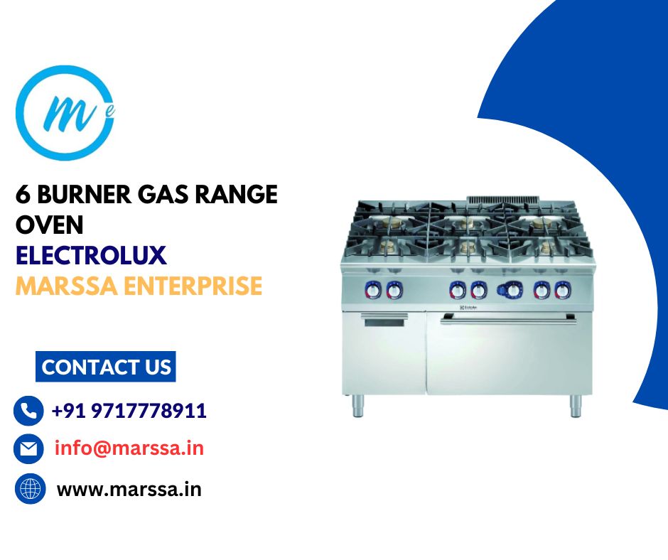 6-BURNER GAS RANGE+OVEN+CUPBOARD 1200 MM Electrolux Marssa Enterprise Goa Panjim Varca